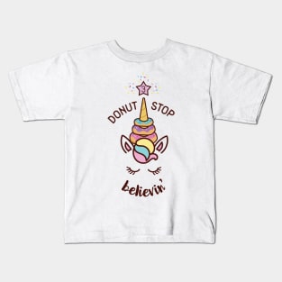 Donut Stop Believin' 3rd Birthday Unicorn Shirt Kids T-Shirt